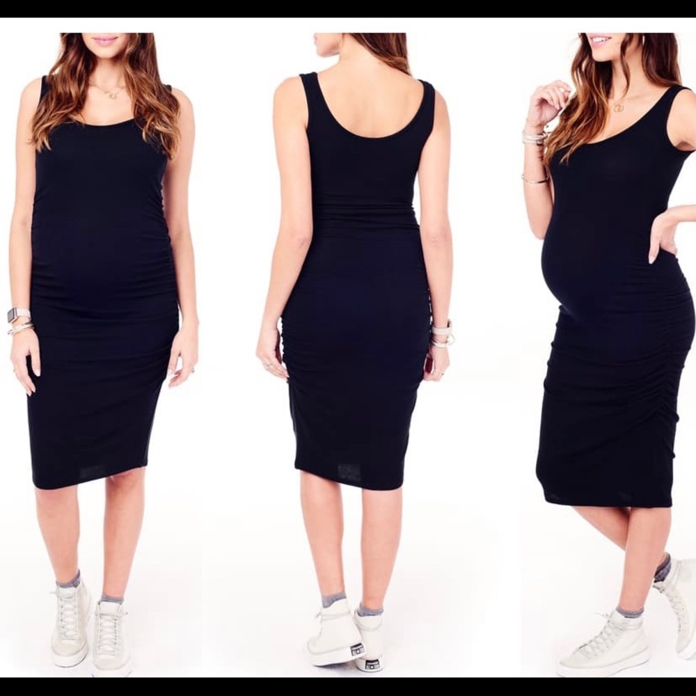 Ingrid & Isabel Maternity Midi Black Tank Dress
